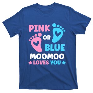 Pink Or Blue Moomoo Loves You Cute Gender Reveal Shower Cool Gift T-Shirt