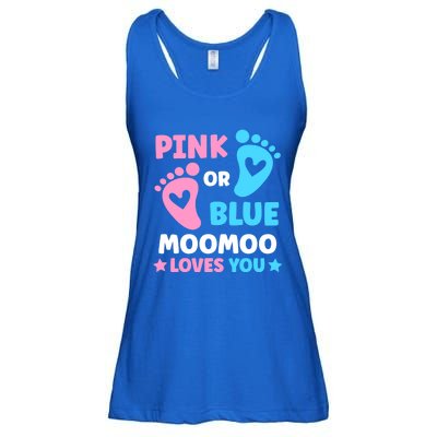 Pink Or Blue Moomoo Loves You Cute Gender Reveal Shower Cool Gift Ladies Essential Flowy Tank