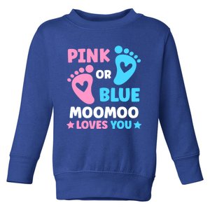 Pink Or Blue Moomoo Loves You Cute Gender Reveal Shower Cool Gift Toddler Sweatshirt