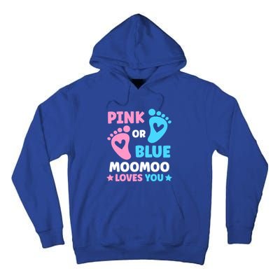 Pink Or Blue Moomoo Loves You Cute Gender Reveal Shower Cool Gift Tall Hoodie