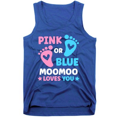 Pink Or Blue Moomoo Loves You Cute Gender Reveal Shower Cool Gift Tank Top