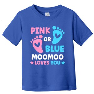 Pink Or Blue Moomoo Loves You Cute Gender Reveal Shower Cool Gift Toddler T-Shirt