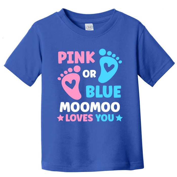 Pink Or Blue Moomoo Loves You Cute Gender Reveal Shower Cool Gift Toddler T-Shirt