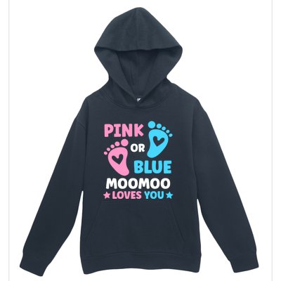 Pink Or Blue Moomoo Loves You Cute Gender Reveal Shower Cool Gift Urban Pullover Hoodie