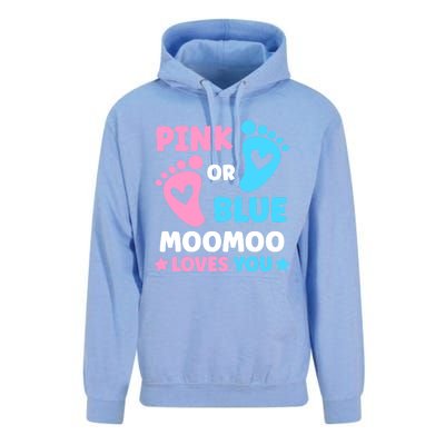 Pink Or Blue Moomoo Loves You Cute Gender Reveal Shower Cool Gift Unisex Surf Hoodie