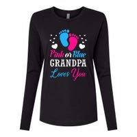 Pink Or Blue Grandpa Loves You Baby Gender Reveal Womens Cotton Relaxed Long Sleeve T-Shirt