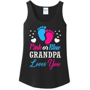 Pink Or Blue Grandpa Loves You Baby Gender Reveal Ladies Essential Tank