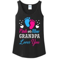 Pink Or Blue Grandpa Loves You Baby Gender Reveal Ladies Essential Tank