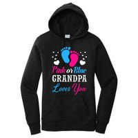 Pink Or Blue Grandpa Loves You Baby Gender Reveal Women's Pullover Hoodie