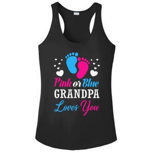 Pink Or Blue Grandpa Loves You Baby Gender Reveal Ladies PosiCharge Competitor Racerback Tank