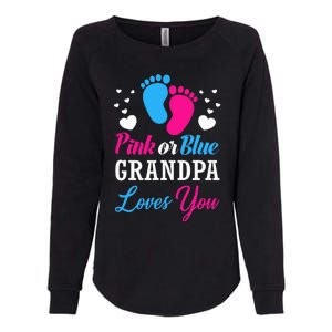 Pink Or Blue Grandpa Loves You Baby Gender Reveal Womens California Wash Sweatshirt