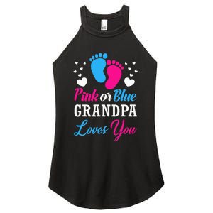 Pink Or Blue Grandpa Loves You Baby Gender Reveal Women's Perfect Tri Rocker Tank