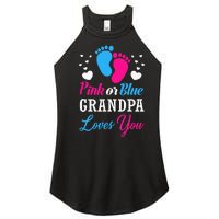 Pink Or Blue Grandpa Loves You Baby Gender Reveal Women's Perfect Tri Rocker Tank