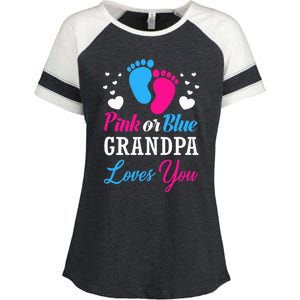 Pink Or Blue Grandpa Loves You Baby Gender Reveal Enza Ladies Jersey Colorblock Tee