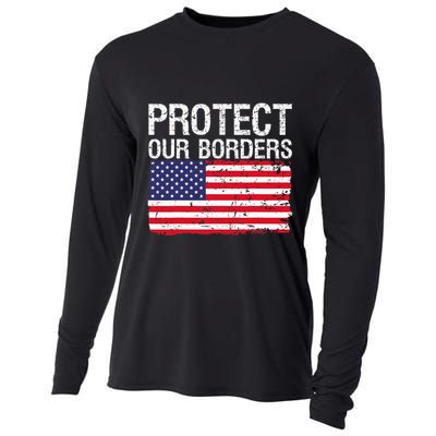 Protect Our Borders Law Enforcement Legal Immigration Cooling Performance Long Sleeve Crew