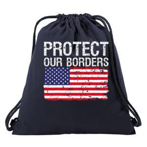 Protect Our Borders Law Enforcement Legal Immigration Drawstring Bag