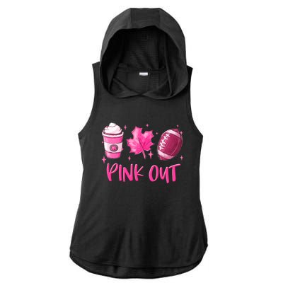 Pink Out Breast Cancer Awareness Day Pumpkin Spice Football Gift Ladies PosiCharge Tri-Blend Wicking Draft Hoodie Tank