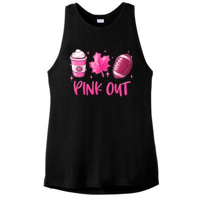 Pink Out Breast Cancer Awareness Day Pumpkin Spice Football Gift Ladies PosiCharge Tri-Blend Wicking Tank