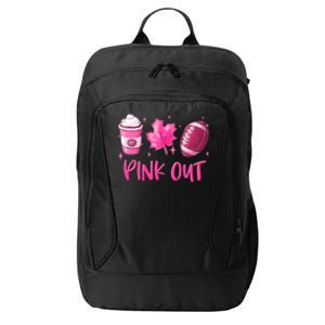 Pink Out Breast Cancer Awareness Day Pumpkin Spice Football Gift City Backpack