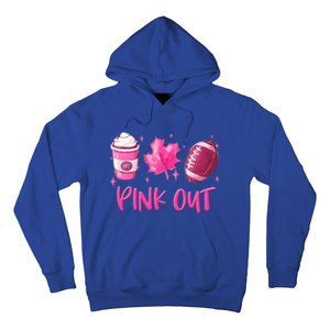 Pink Out Breast Cancer Awareness Day Pumpkin Spice Football Gift Hoodie