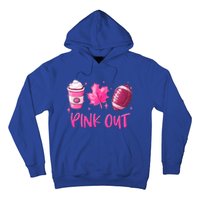 Pink Out Breast Cancer Awareness Day Pumpkin Spice Football Gift Hoodie