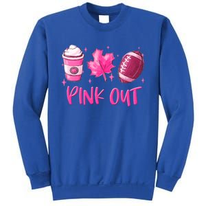 Pink Out Breast Cancer Awareness Day Pumpkin Spice Football Gift Sweatshirt