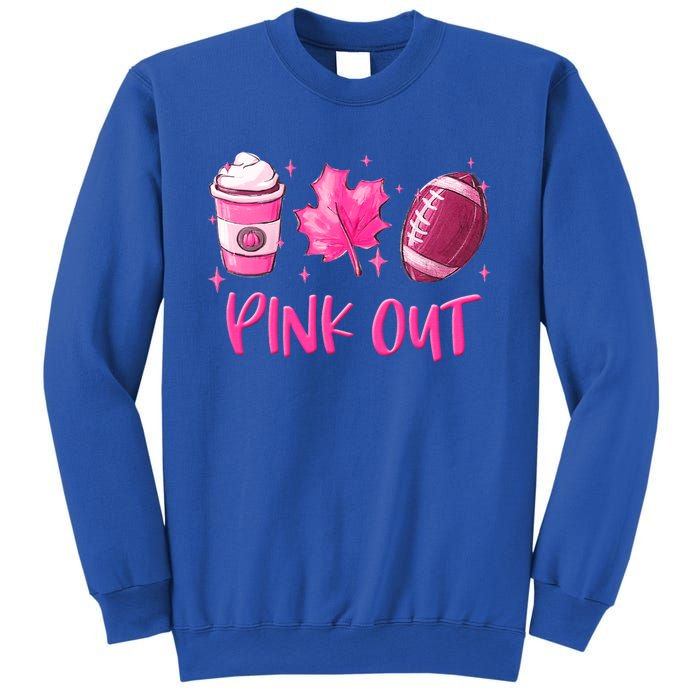 Pink Out Breast Cancer Awareness Day Pumpkin Spice Football Gift Sweatshirt