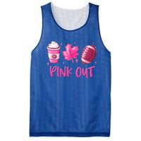 Pink Out Breast Cancer Awareness Day Pumpkin Spice Football Gift Mesh Reversible Basketball Jersey Tank