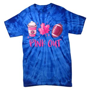 Pink Out Breast Cancer Awareness Day Pumpkin Spice Football Gift Tie-Dye T-Shirt