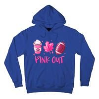 Pink Out Breast Cancer Awareness Day Pumpkin Spice Football Gift Tall Hoodie