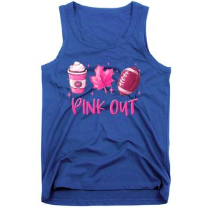 Pink Out Breast Cancer Awareness Day Pumpkin Spice Football Gift Tank Top