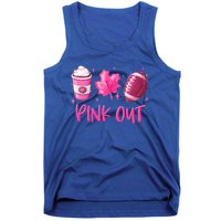 Pink Out Breast Cancer Awareness Day Pumpkin Spice Football Gift Tank Top