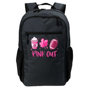 Pink Out Breast Cancer Awareness Day Pumpkin Spice Football Gift Daily Commute Backpack