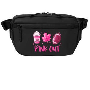 Pink Out Breast Cancer Awareness Day Pumpkin Spice Football Gift Crossbody Pack