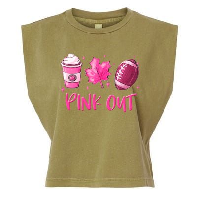 Pink Out Breast Cancer Awareness Day Pumpkin Spice Football Gift Garment-Dyed Women's Muscle Tee