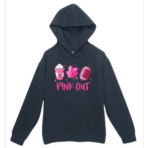 Pink Out Breast Cancer Awareness Day Pumpkin Spice Football Gift Urban Pullover Hoodie