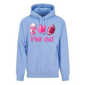 Pink Out Breast Cancer Awareness Day Pumpkin Spice Football Gift Unisex Surf Hoodie