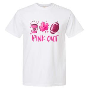 Pink Out Breast Cancer Awareness Day Pumpkin Spice Football Gift Garment-Dyed Heavyweight T-Shirt