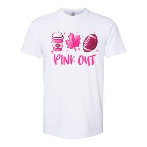 Pink Out Breast Cancer Awareness Day Pumpkin Spice Football Gift Softstyle CVC T-Shirt