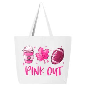 Pink Out Breast Cancer Awareness Day Pumpkin Spice Football Gift 25L Jumbo Tote