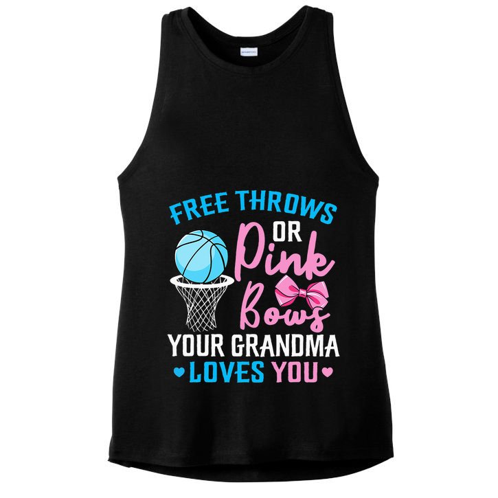 Pink or Blue Grandma Loves You Gender Reveal Mommy Ladies PosiCharge Tri-Blend Wicking Tank