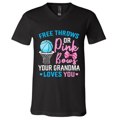 Pink or Blue Grandma Loves You Gender Reveal Mommy V-Neck T-Shirt