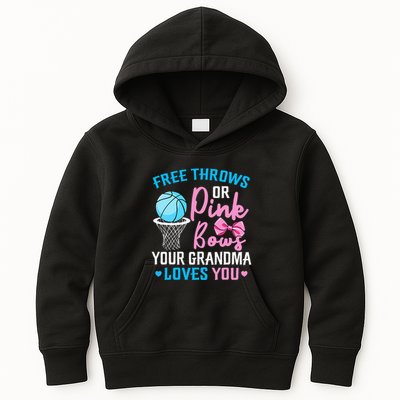 Pink or Blue Grandma Loves You Gender Reveal Mommy Kids Hoodie