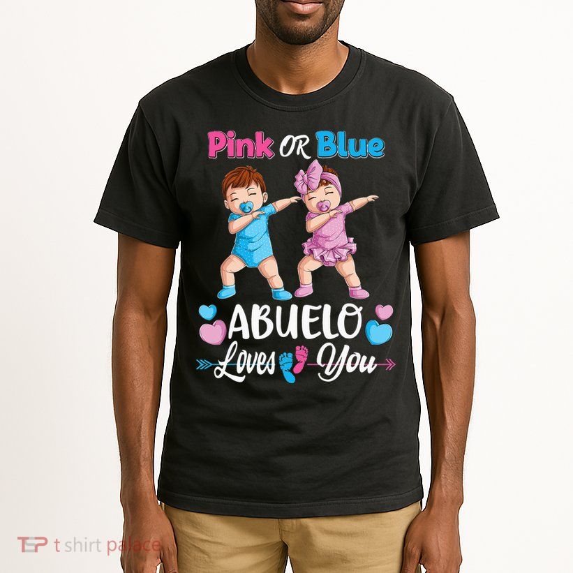 Pink Or Blue Abuelo Loves You Baby Gender Reveal Party Tall T-Shirt