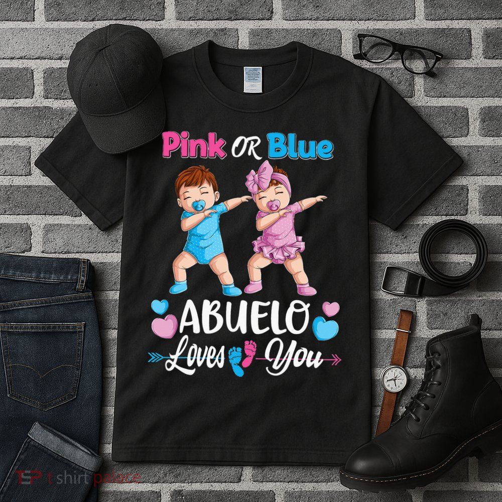 Pink Or Blue Abuelo Loves You Baby Gender Reveal Party Tall T-Shirt