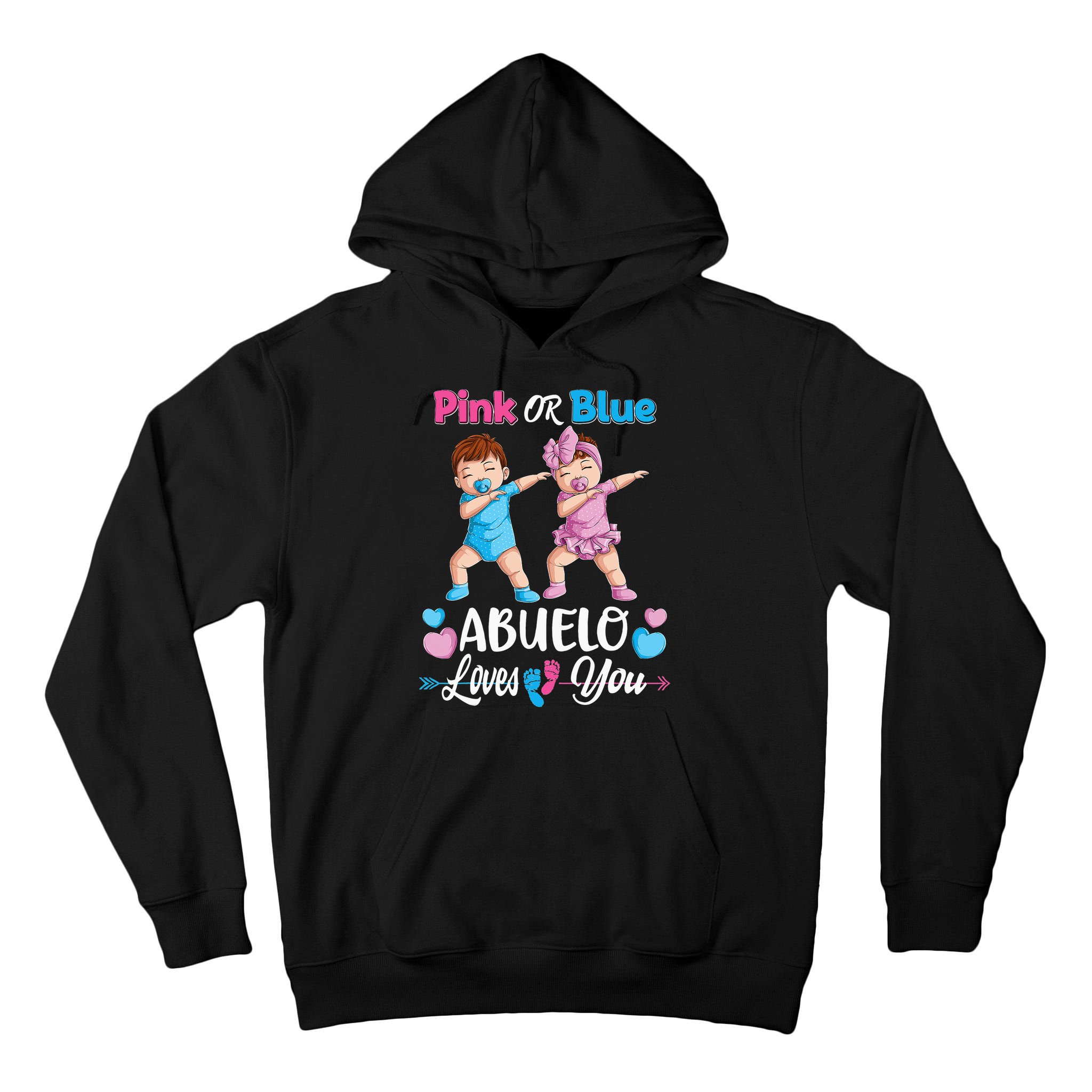 Pink Or Blue Abuelo Loves You Baby Gender Reveal Party Tall Hoodie