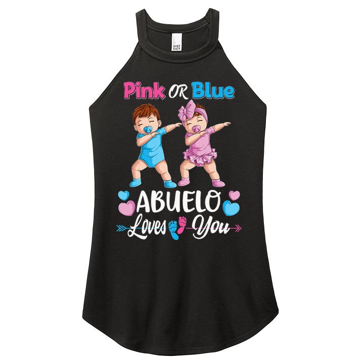 Pink Or Blue Abuelo Loves You Baby Gender Reveal Party Women's Perfect Tri Rocker Tank