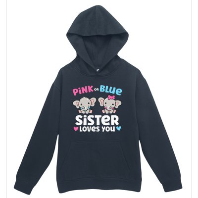 Pink Or Blue Sister Loves You Funny Gender Reveal Urban Pullover Hoodie