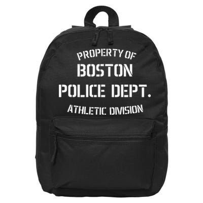 Property Of Boston Police Dept Athletic Division 16 in Basic Backpack