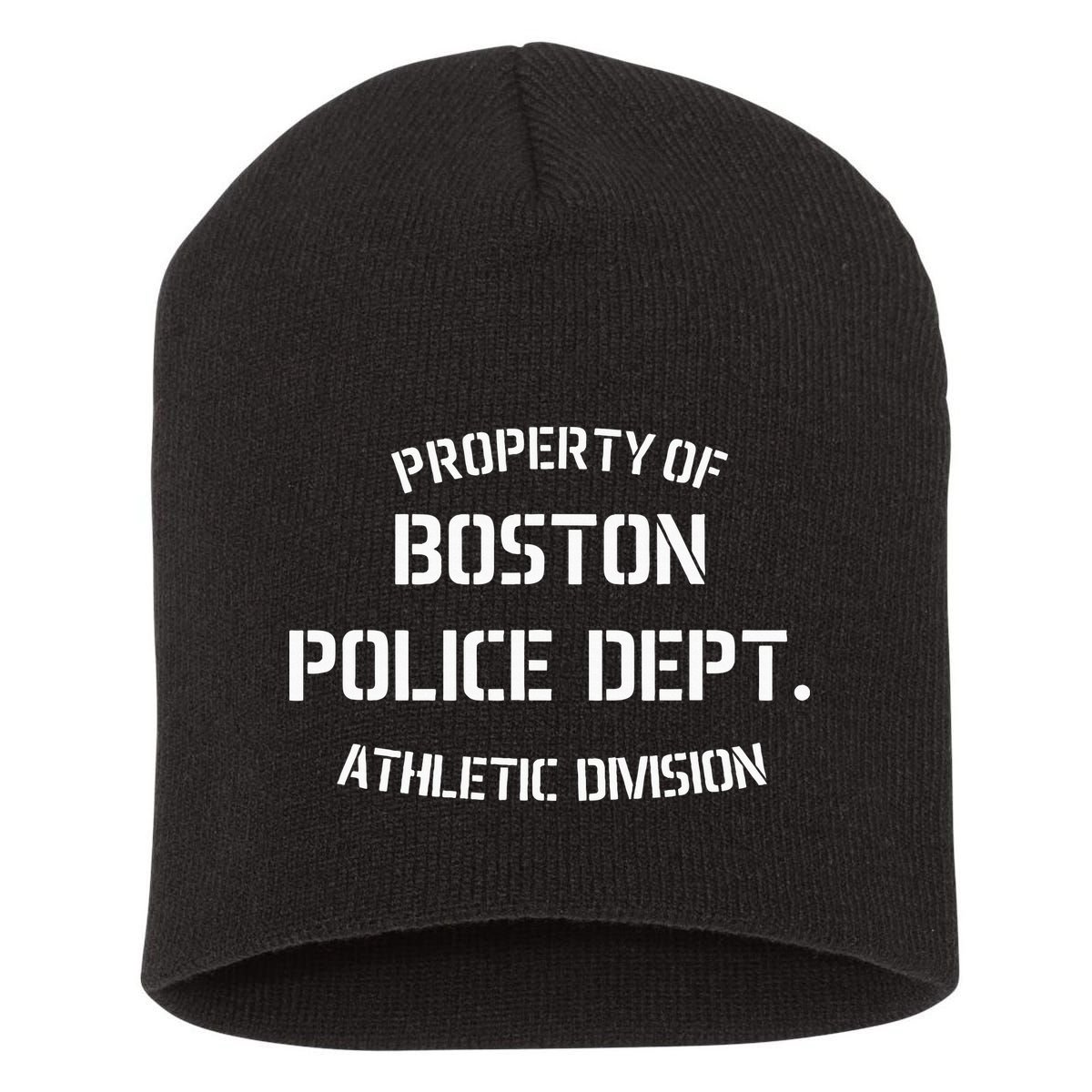 Property Of Boston Police Dept Athletic Division Short Acrylic Beanie
